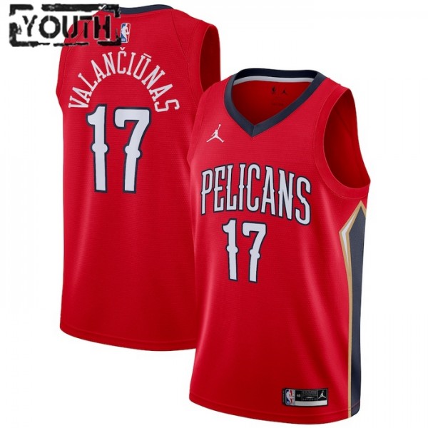 New Orleans Pelicans Trikot jonas valanciunas 17 Jordan 2022-23 Statement Edition Rot Swingman - Kinder